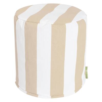 Majestic Home Goods Vertical Stripe Indoor / Outdoor Ottoman Pouf 16" L x 16" W x 17" H