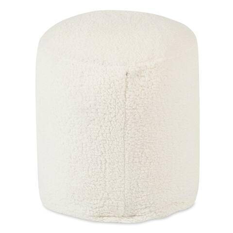 Majestic Home Goods Cream Sherpa Indoor / Outdoor Ottoman Pouf 16" L x 16" W x 17" H