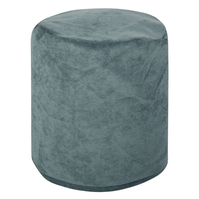 Majestic Home Goods Villa Collection Indoor Ottoman Pouf 16" L x 16" W x 17" H - Azure