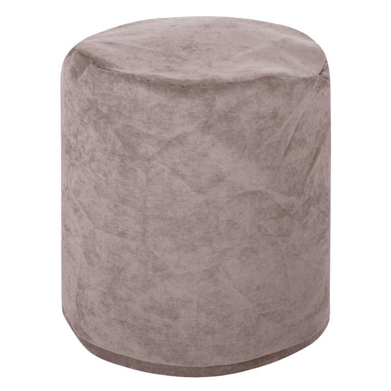 Majestic Home Goods Villa Collection Indoor Ottoman Pouf 16" L x 16" W x 17" H - Pearl