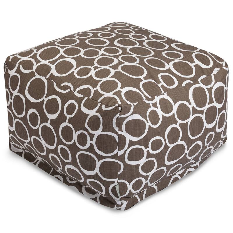 Majestic Home Goods Indoor Fusion Cotton Ottoman Pouf 27 in L x 27 in W x 17 in H