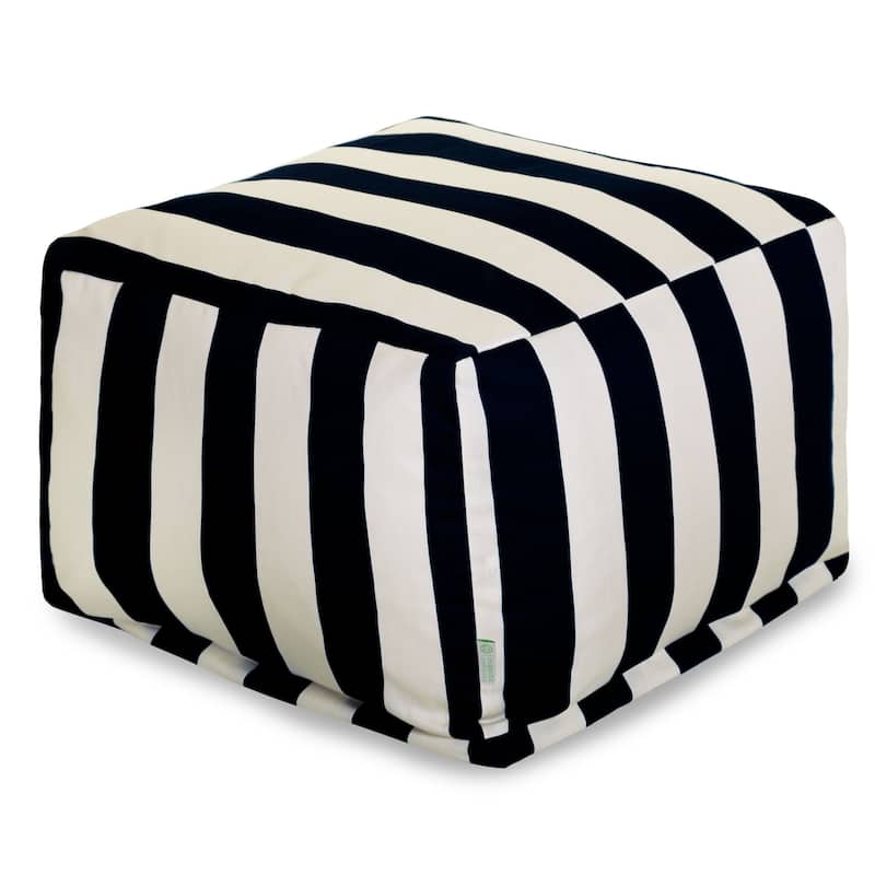 Majestic Home Goods Vertical Stripe Ottoman Outdoor Indoor
