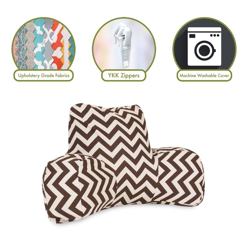 Majestic Home Goods Chevron Reading Bed Pillow 33 X 6 X 18