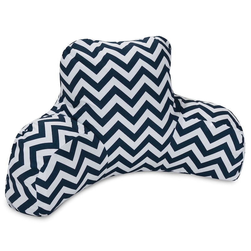 Majestic Home Goods Chevron Reading Bed Pillow 33 X 6 X 18 - Navy