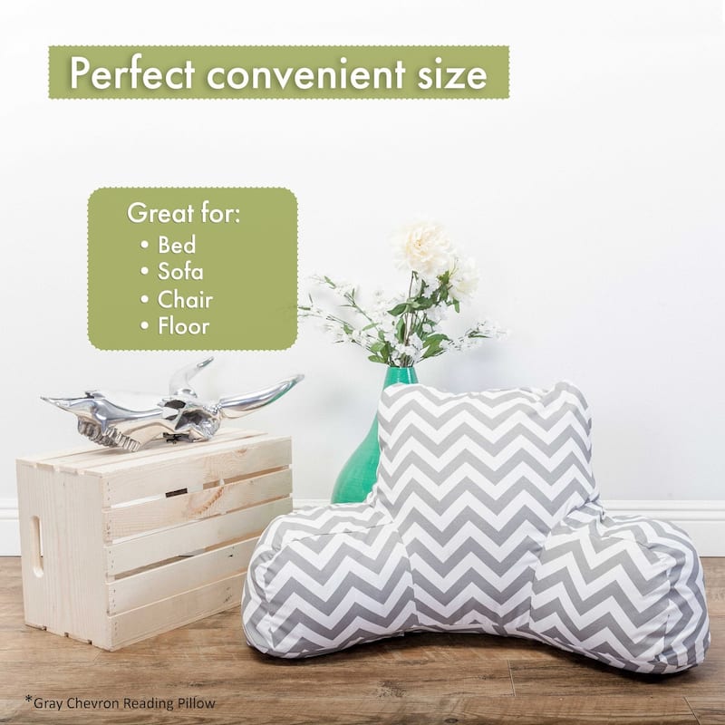 Majestic Home Goods Chevron Reading Bed Pillow 33 X 6 X 18