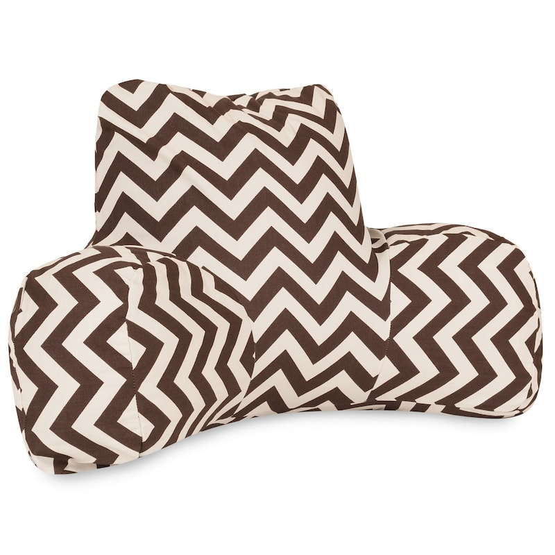 Majestic Home Goods Chevron Reading Bed Pillow 33 X 6 X 18 - Chocolate