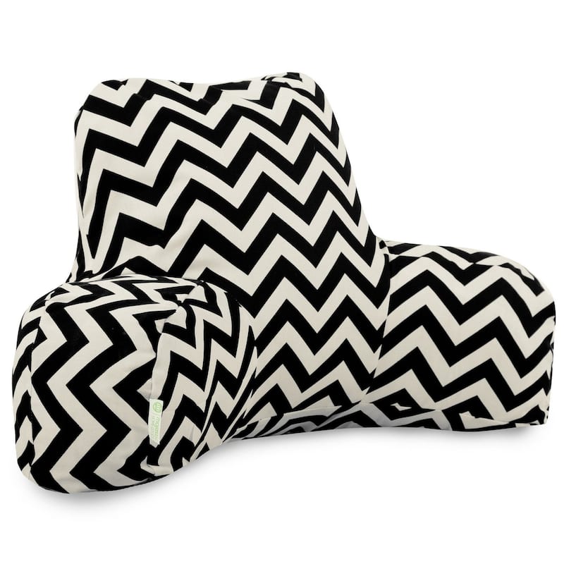 Majestic Home Goods Chevron Reading Bed Pillow 33 X 6 X 18 - Black