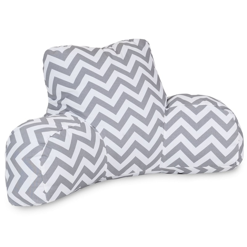 Majestic Home Goods Chevron Reading Bed Pillow 33 X 6 X 18 - Gray
