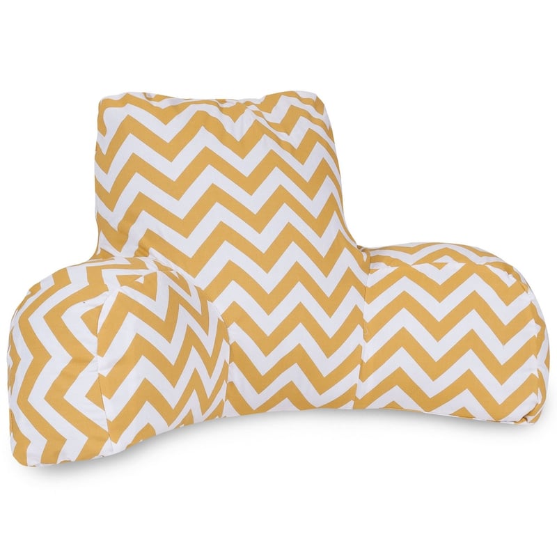Majestic Home Goods Chevron Reading Bed Pillow 33 X 6 X 18 - Yellow