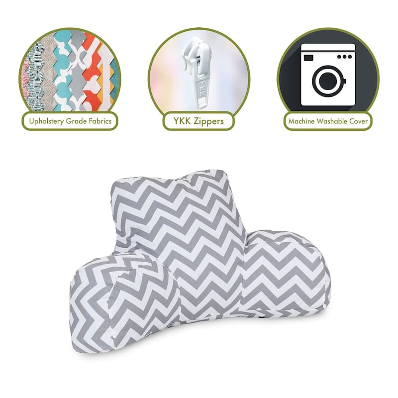 Majestic Home Goods Chevron Reading Bed Pillow 33 X 6 X 18
