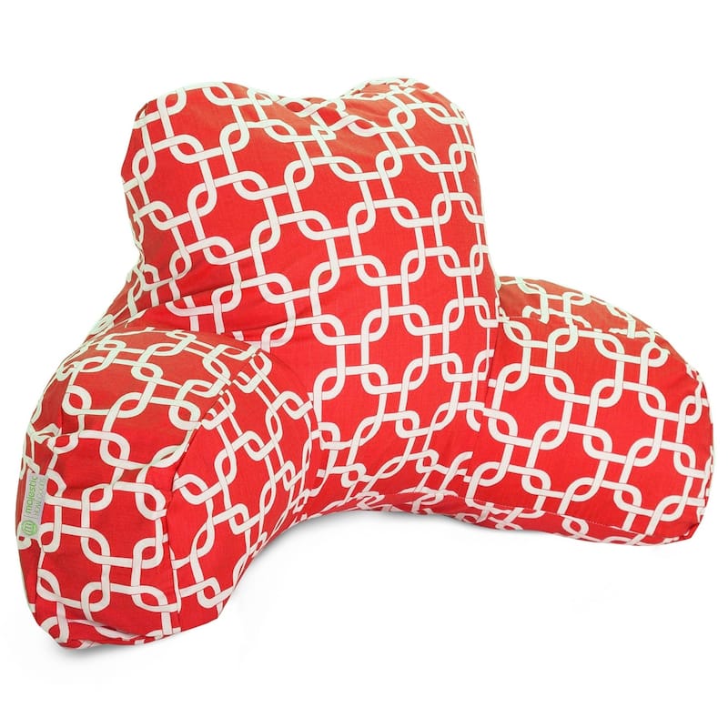 Majestic Home Goods Links Reading Bed Pillow 33 X 6 X 18 - Red - Polyester