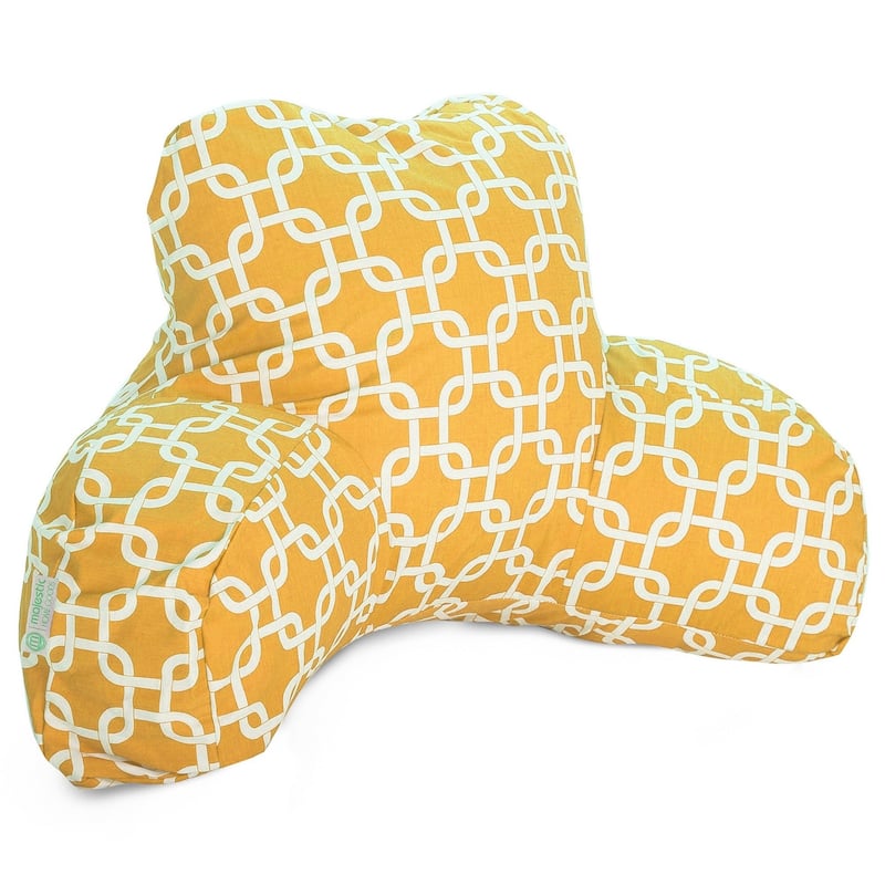 Majestic Home Goods Links Reading Bed Pillow 33 X 6 X 18 - Yellow - Polyester