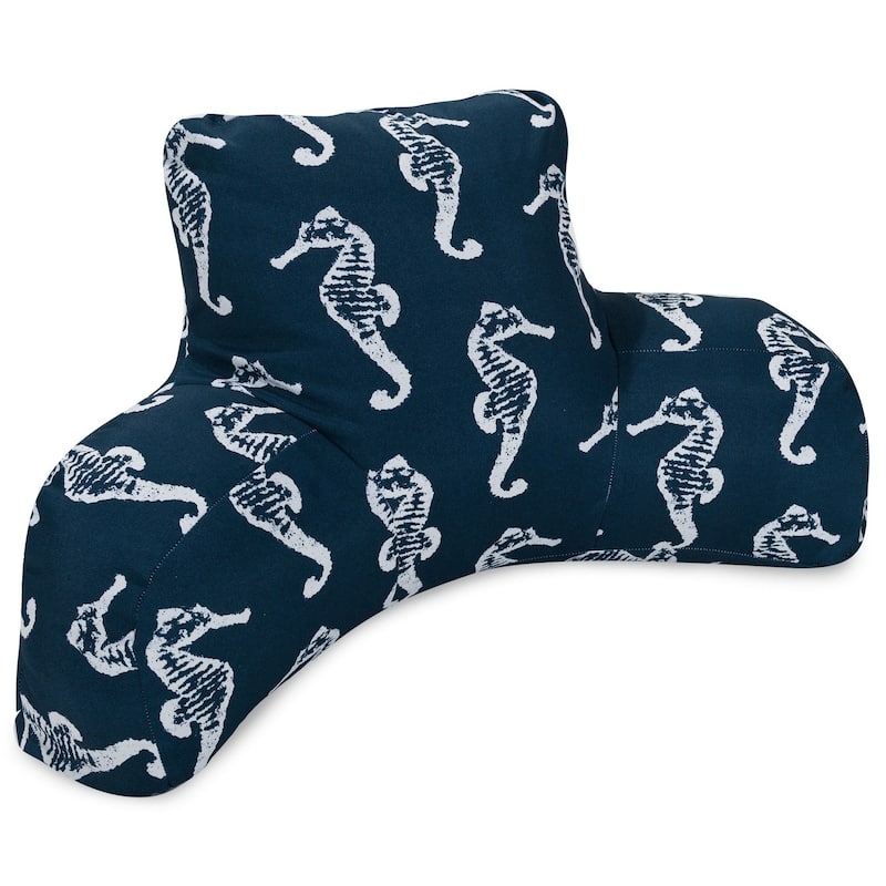 Majestic Home Goods Sea Horse Reading Bed Pillow 33 X 6 X 18 - Navy