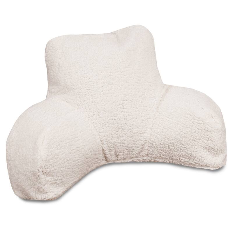 Majestic Home Goods Solid Cream Sherpa Reading Pillow