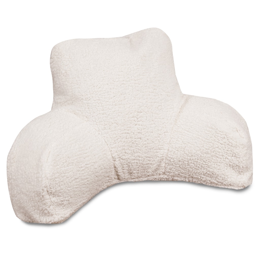 Majestic Home Goods Solid Cream Sherpa Reading Pillow