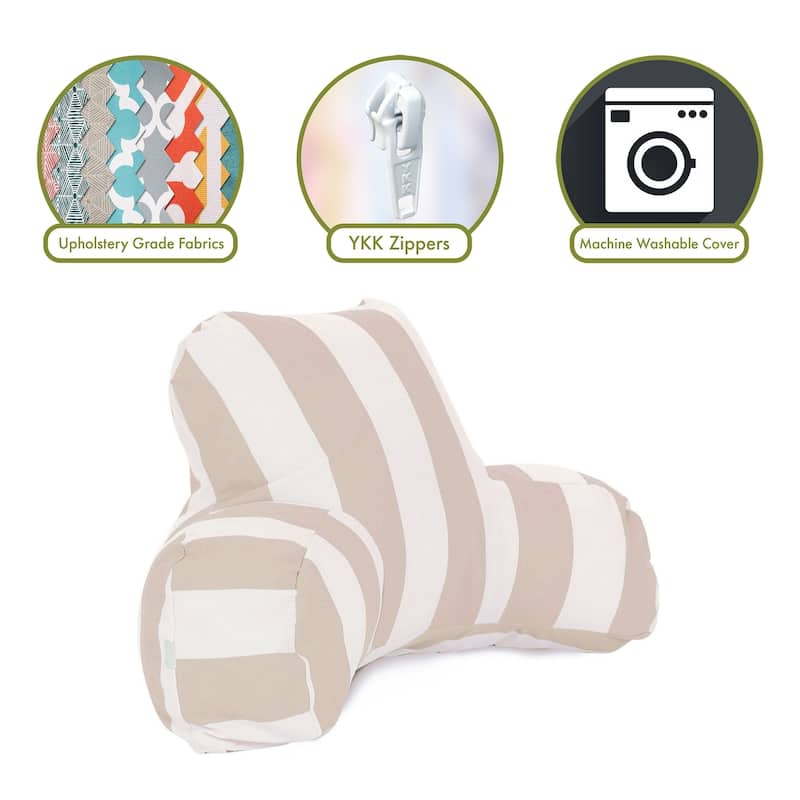 Majestic Home Goods Vertical Stripe Reading Bed Pillow 33 X 6 X 18