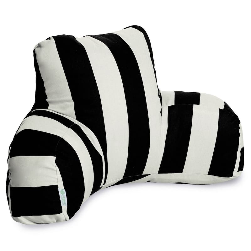 Majestic Home Goods Vertical Stripe Reading Bed Pillow 33 X 6 X 18 - Black/Cream