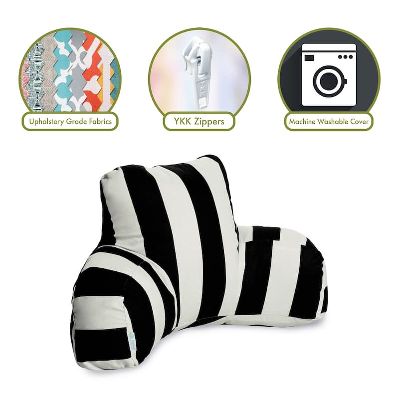 Majestic Home Goods Vertical Stripe Reading Bed Pillow 33 X 6 X 18