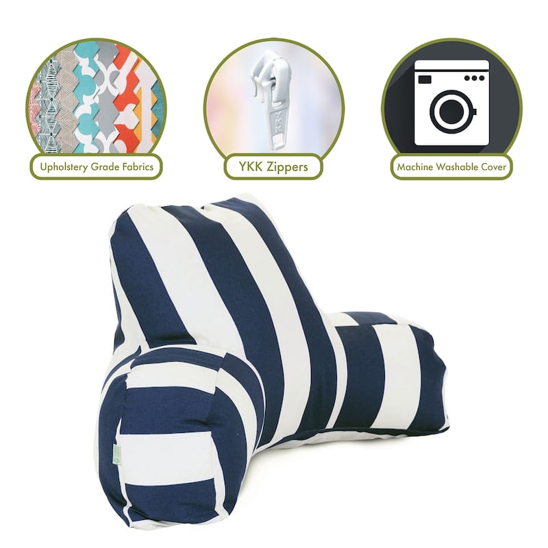 Majestic Home Goods Vertical Stripe Reading Bed Pillow 33 X 6 X 18