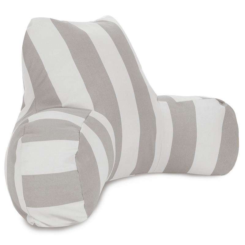 Majestic Home Goods Vertical Stripe Reading Bed Pillow 33 X 6 X 18 - Gray/Off White