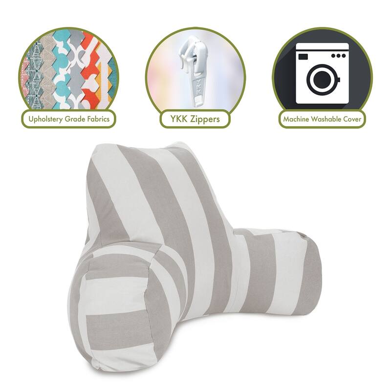 Majestic Home Goods Vertical Stripe Reading Bed Pillow 33 X 6 X 18