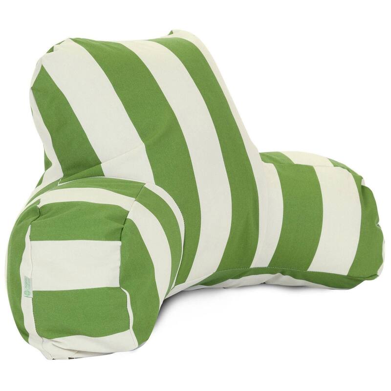 Majestic Home Goods Vertical Stripe Reading Bed Pillow 33 X 6 X 18 - Sage/Cream