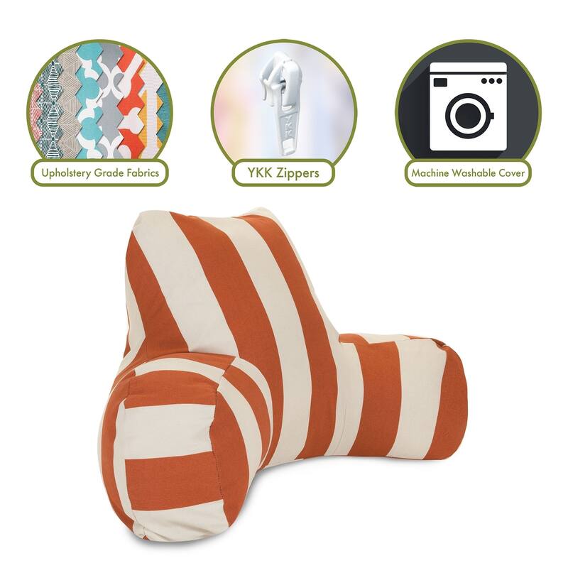 Majestic Home Goods Vertical Stripe Reading Bed Pillow 33 X 6 X 18