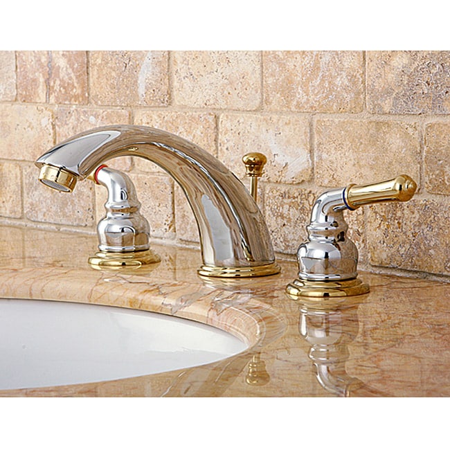 Shop Chrome Polished Brass Widespread Bathroom Faucet Overstock