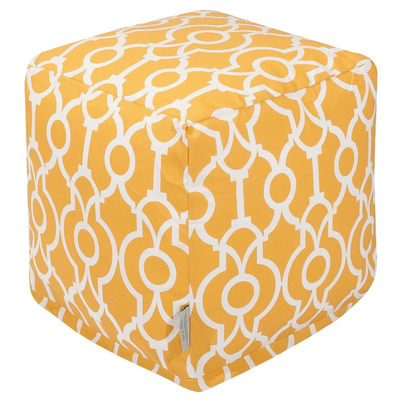 Majestic Home Goods Athens Indoor / Outdoor Ottoman Pouf Cube - Citrus