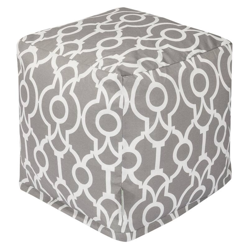 Majestic Home Goods Athens Indoor / Outdoor Ottoman Pouf Cube - gray