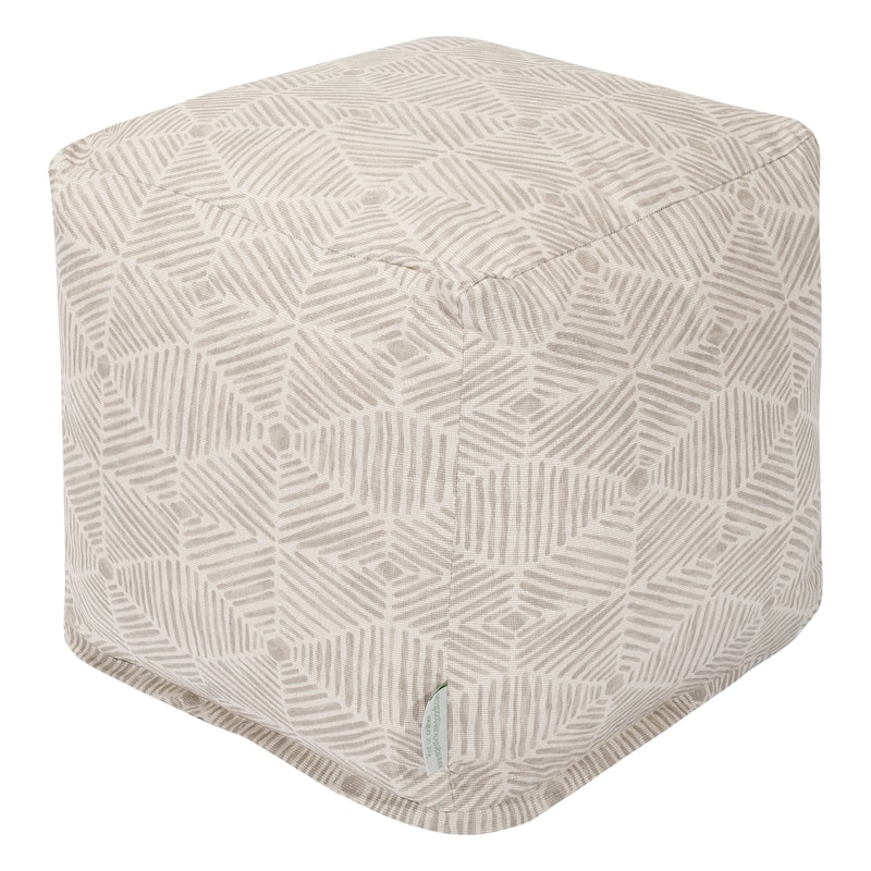 Majestic Home Goods Charlie Indoor Ottoman Pouf Cube - Small - beige metallic