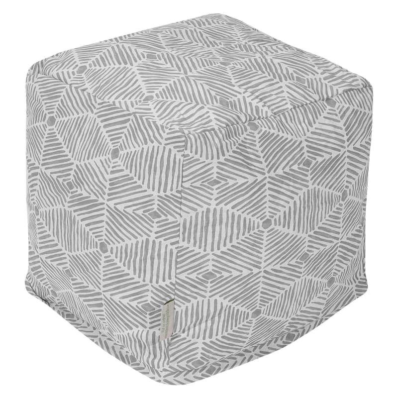 Majestic Home Goods Charlie Indoor Ottoman Pouf Cube - Small - gray