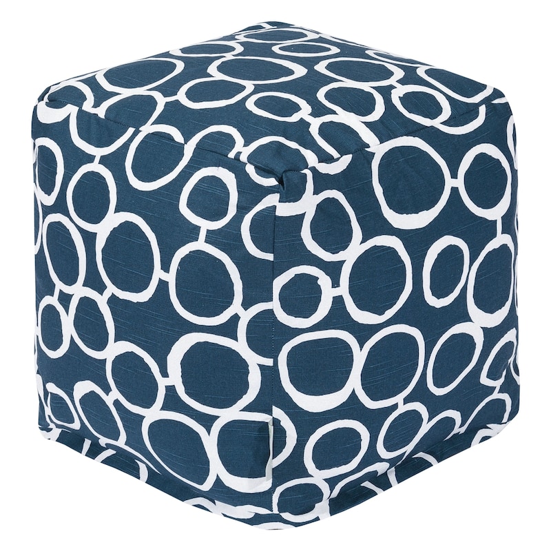 Majestic Home Goods Fusion Indoor Ottoman Pouf Cube - Small - Navy
