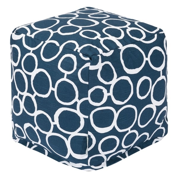slide 2 of 18, Majestic Home Goods Fusion Indoor Ottoman Pouf Cube - Small Navy