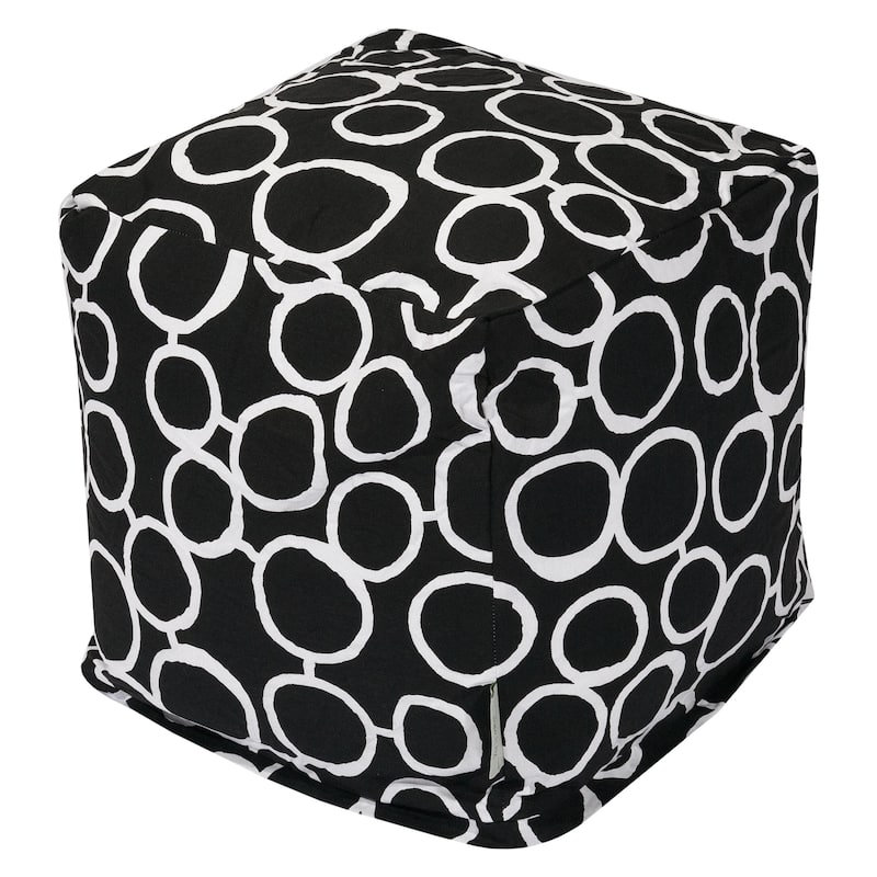 Majestic Home Goods Fusion Indoor Ottoman Pouf Cube - Small - Black