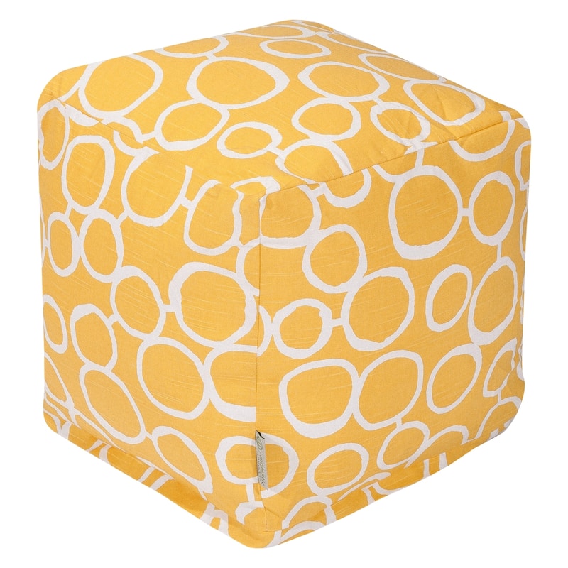 Majestic Home Goods Fusion Indoor Ottoman Pouf Cube - Small - Yellow