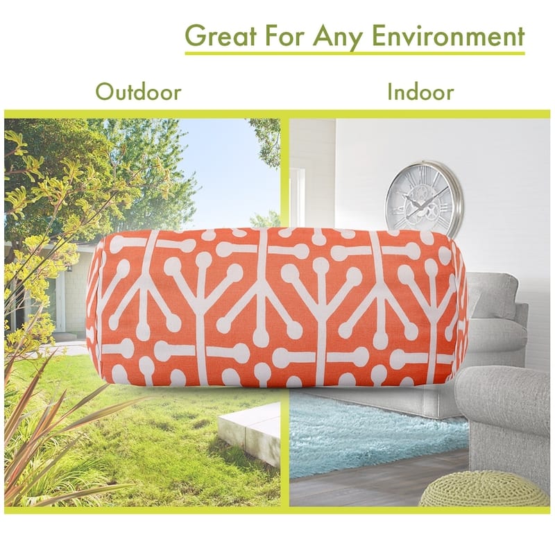 Majestic Home Goods Indoor Outdoor Aruba Round Bolster Decorative Throw Pillow