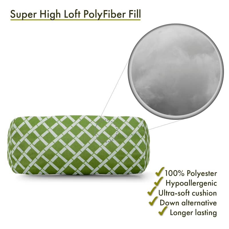 Majestic Home Goods Indoor Outdoor Bamboo Round Bolster Decorative Throw Pillow
