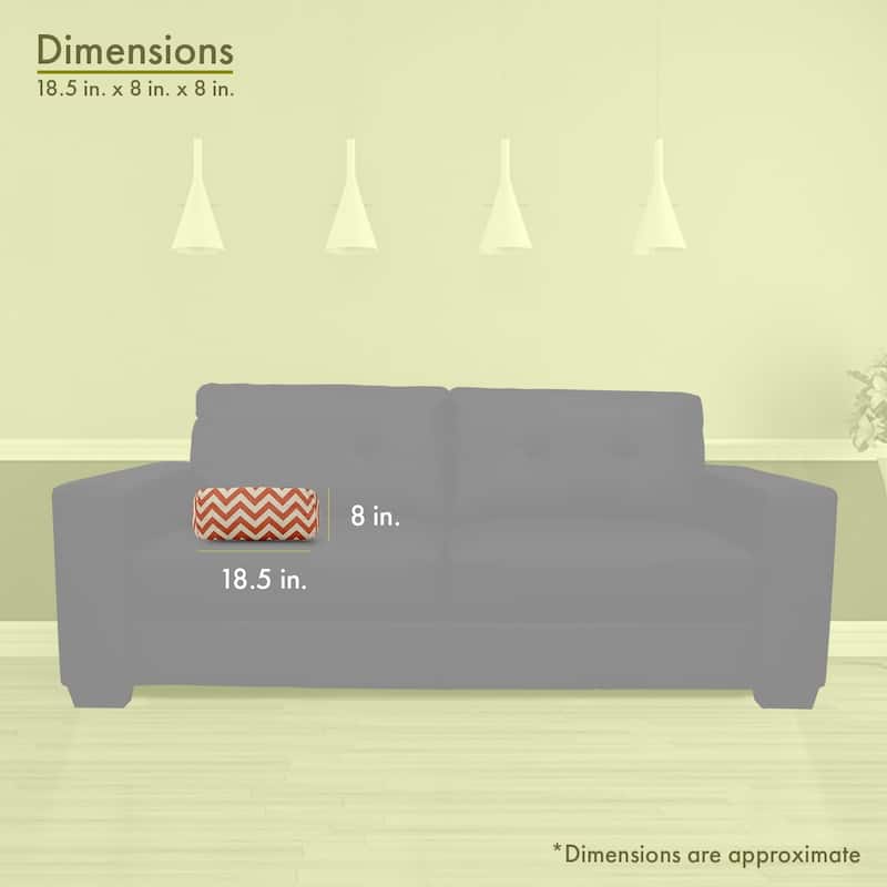 Majestic Home Goods Indoor Outdoor Chevron Round Bolster Decorative Throw Pillow