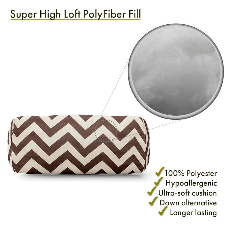 Majestic Home Goods Indoor Outdoor Chevron Round Bolster Decorative Throw Pillow