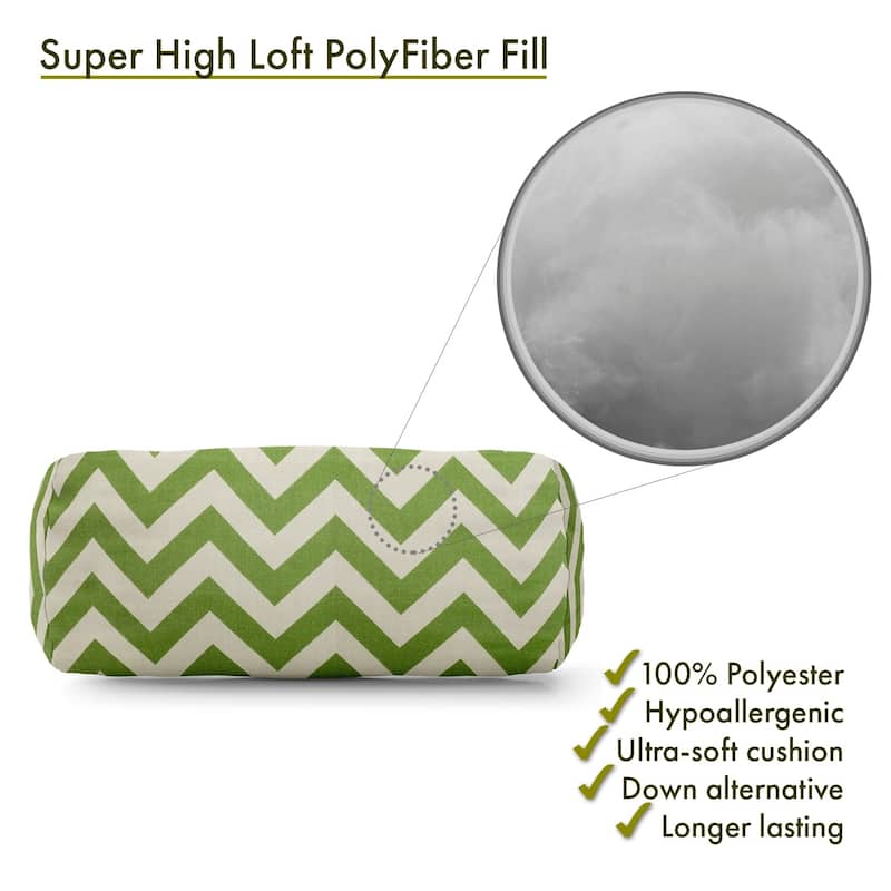Majestic Home Goods Indoor Outdoor Chevron Round Bolster Decorative Throw Pillow