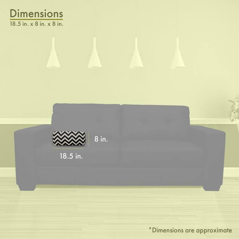 Majestic Home Goods Indoor Outdoor Chevron Round Bolster Decorative Throw Pillow
