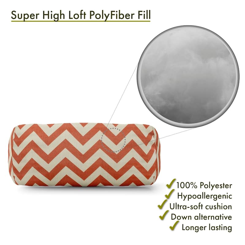 Majestic Home Goods Indoor Outdoor Chevron Round Bolster Decorative Throw Pillow