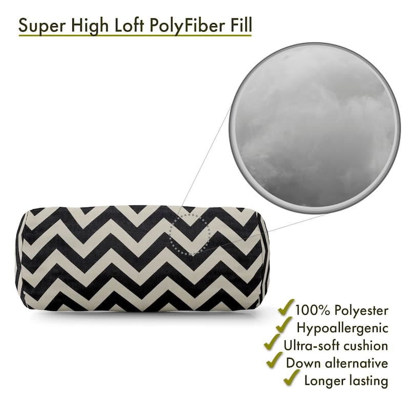 Majestic Home Goods Indoor Outdoor Chevron Round Bolster Decorative Throw Pillow