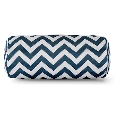 Majestic Home Goods Indoor Outdoor Chevron Round Bolster Decorative Throw Pillow
