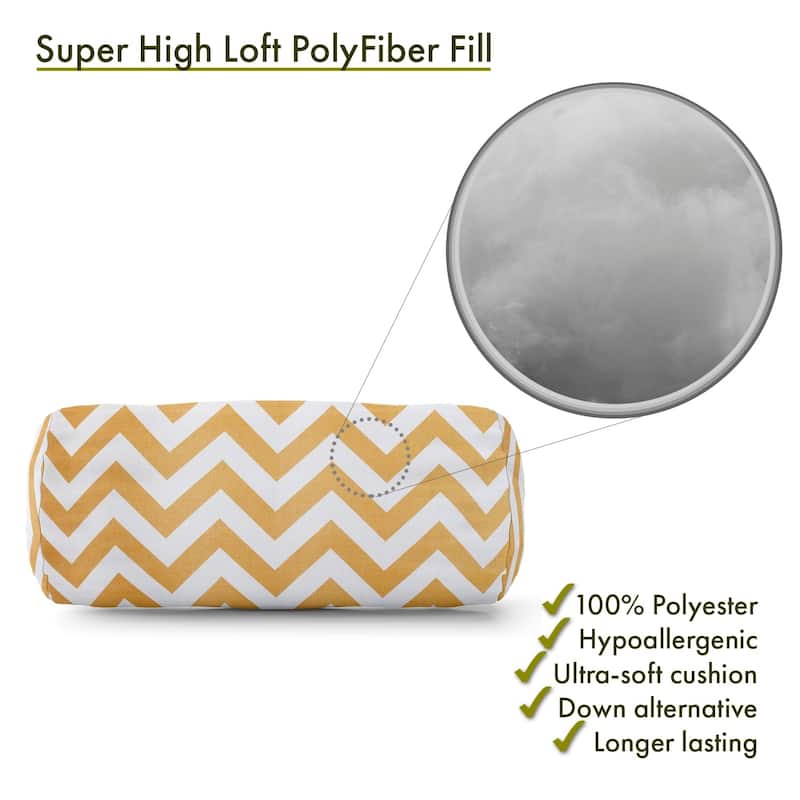 Majestic Home Goods Indoor Outdoor Chevron Round Bolster Decorative Throw Pillow