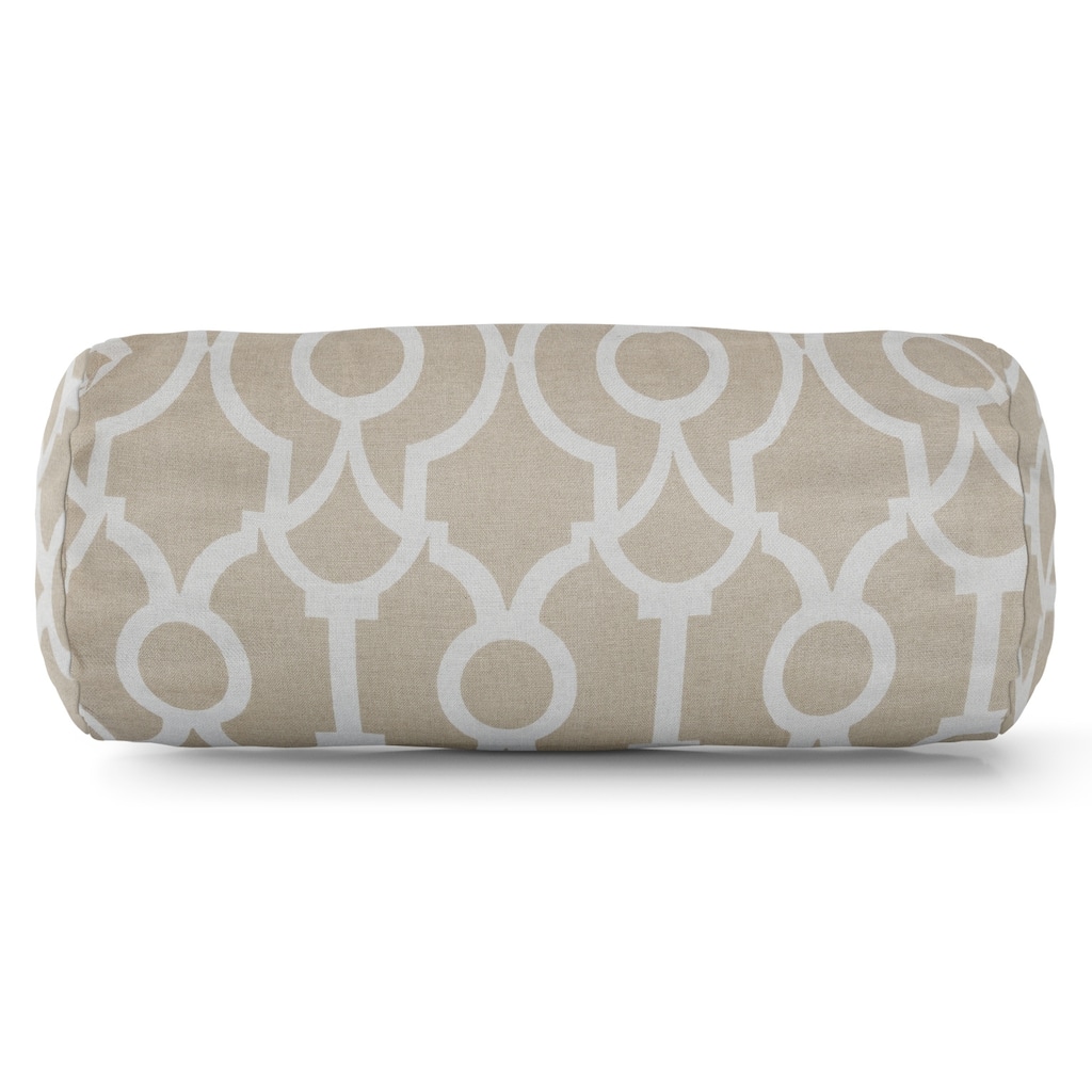 Majestic Home Goods Indoor Outdoor Athens Round Bolster Decorative Throw Pillow