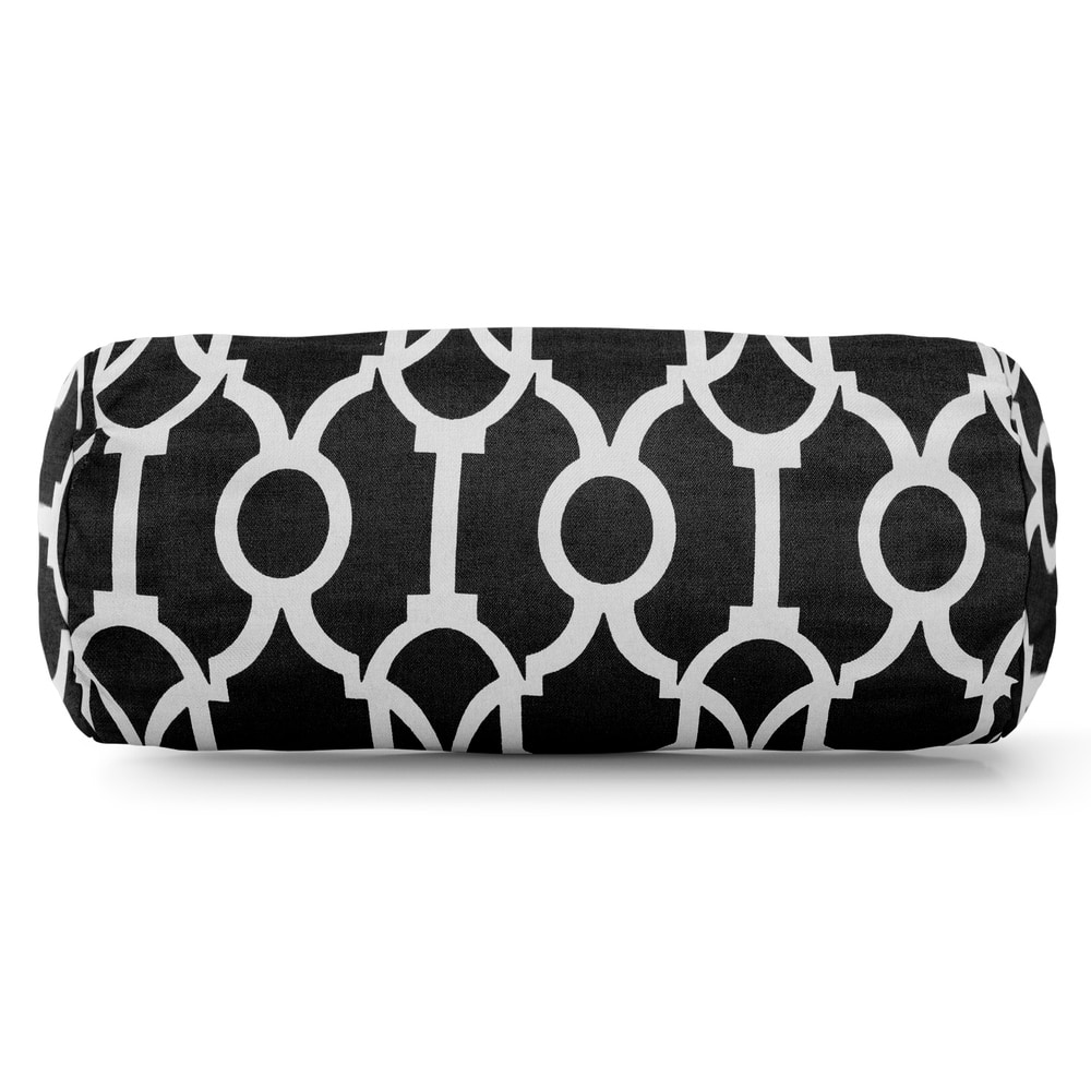 Majestic Home Goods Indoor Outdoor Athens Round Bolster Decorative Throw Pillow