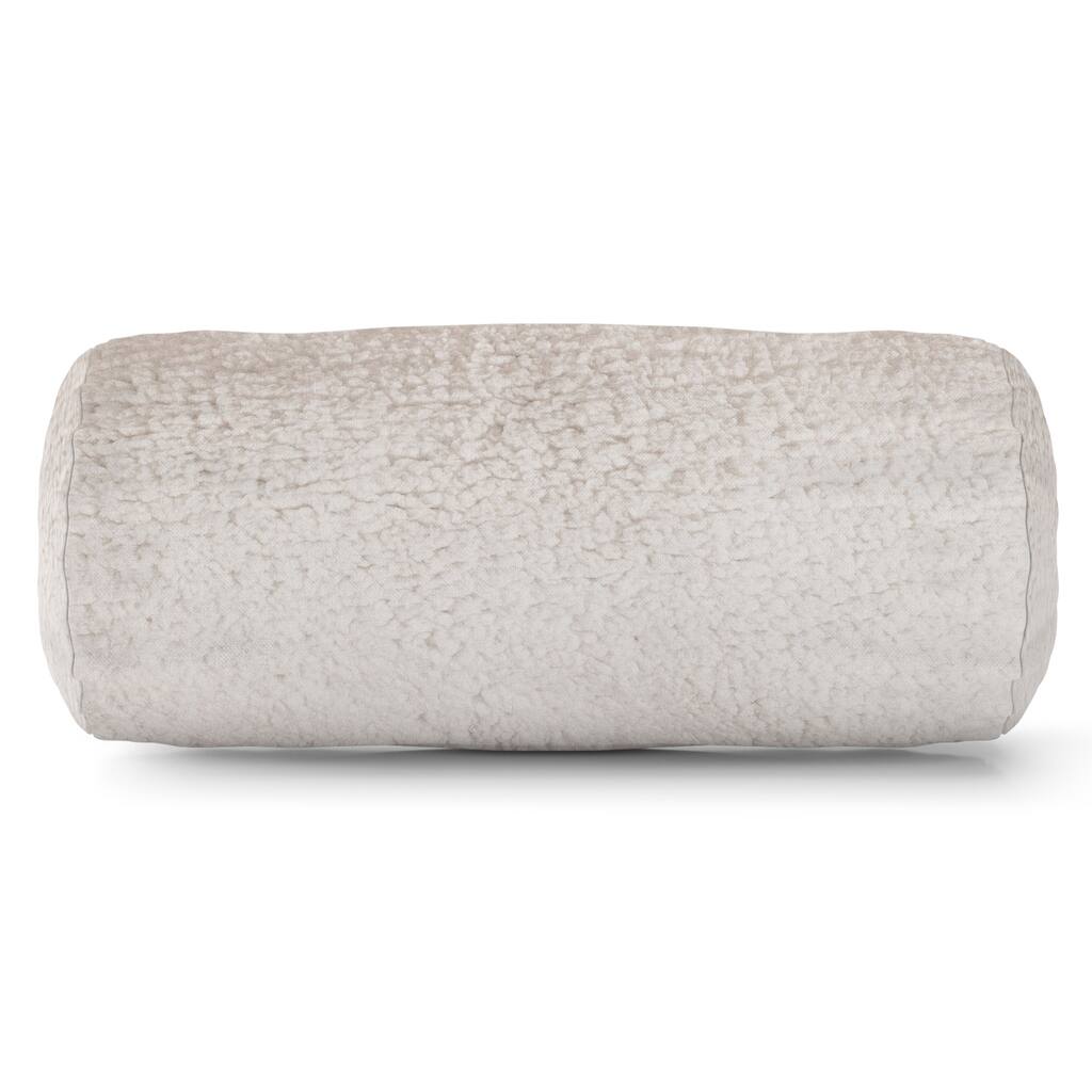 Majestic Home Goods Indoor Sherpa Round Bolster Decorative Throw Pillow