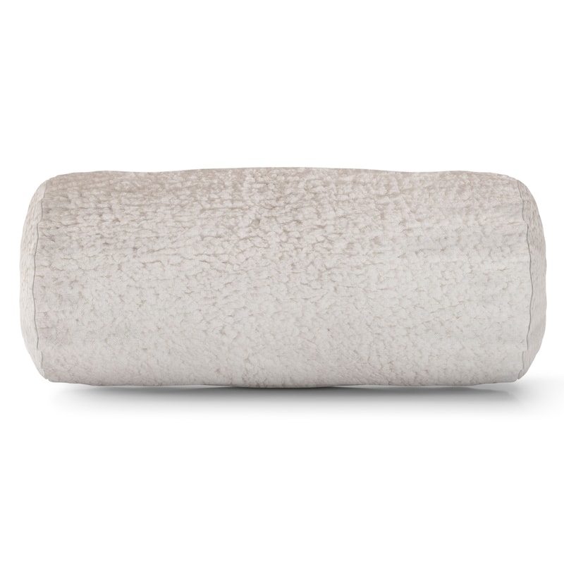 Majestic Home Goods Indoor Sherpa Round Bolster Decorative Throw Pillow - Cream